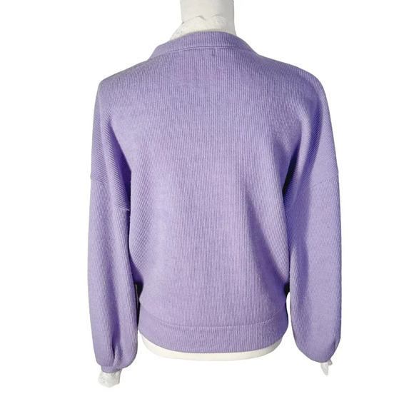 Ordinary Holiday Korean Light Purple Lavender Button Up Cardigan Lace Size L - Picture 6 of 9